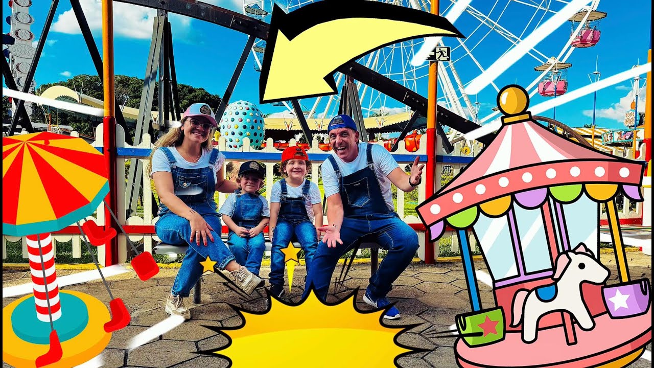 Será que o PAPAI teve coragem de ir no BRINQUEDO radical? Família Comédia Kids no Parque  Guanabara