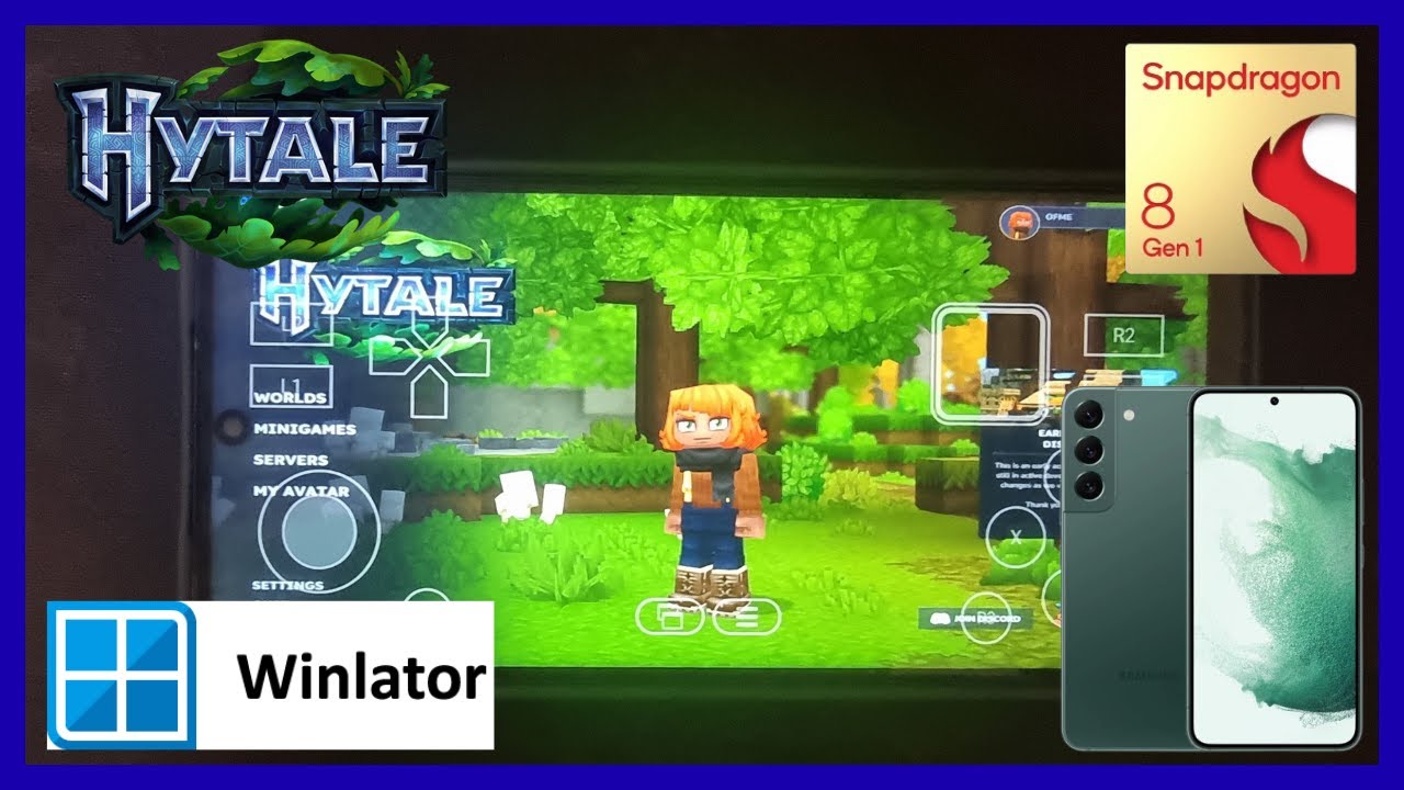 Tentei Rodar Hytale no Celular Android e Esse Foi o Resultado (Winlator 11 no Samsung S22)