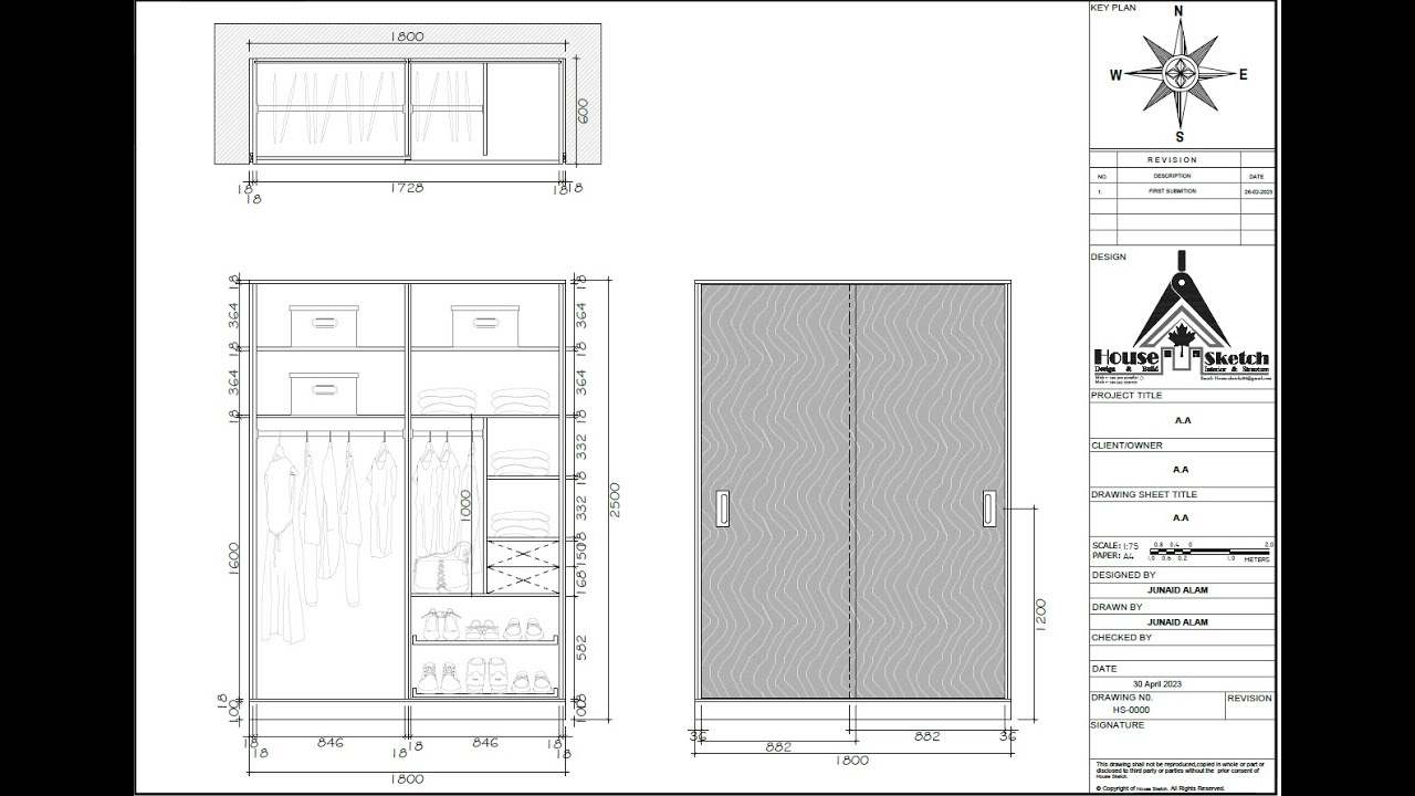 Wardrobe Shop Drawing #design #furniture #woodworking
