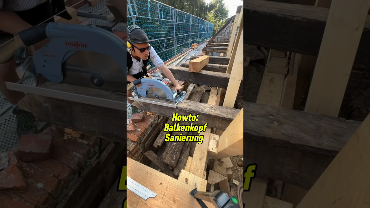 Howto: Beam head renovation explained in 60 seconds 🙏 #craft #renovation #shorts #conversion #diy