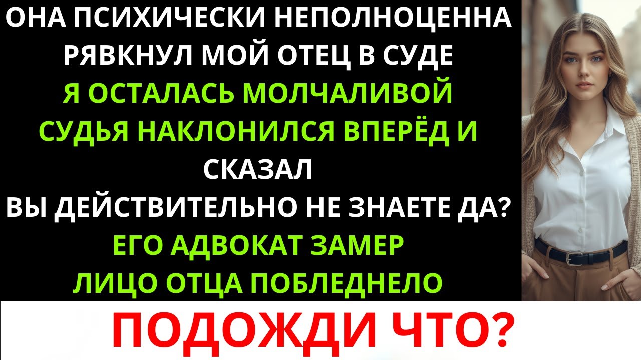 В суде мой отец заявил, что она сошла с ума, пока судья не наклонился вперёд и…