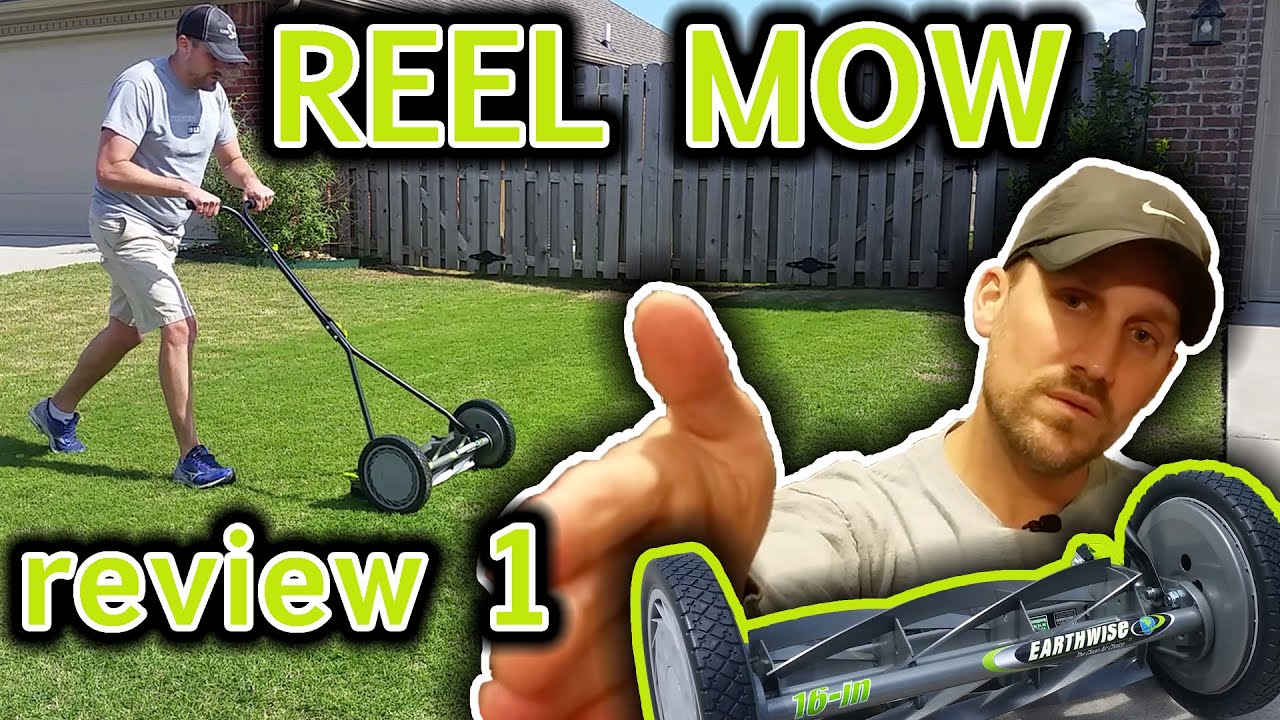 Earthwise Reel Mower Review // First Impression // Reel Mowing Lawn for the First Time