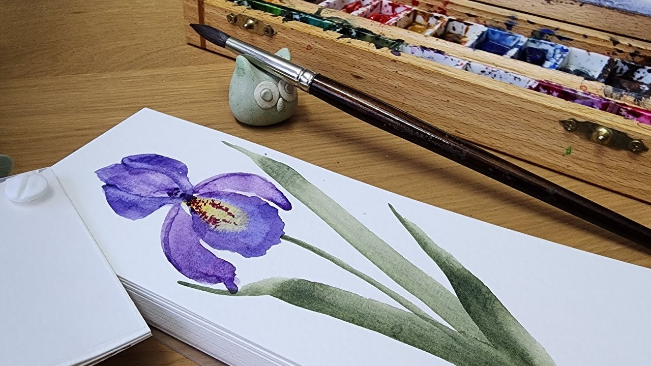 How to Paint Easy Loose Style Watercolor Iris