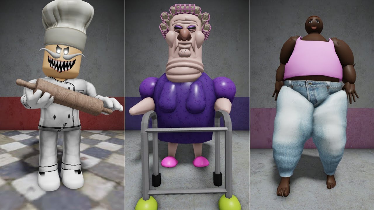 RUN FROM PAPA PIZZA, RUN FROM EVIL GRANDMA, RUN FROM LOVELY PEACHES ROBLOX OBBY