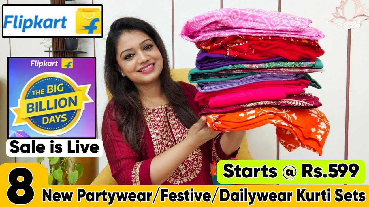 Огромный набор из 8 курти/курта Flipkart | Новый хлопок, праздничная одежда, праздничные курти | ...