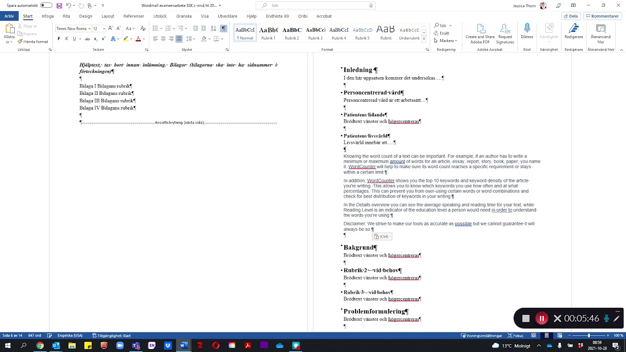 Hur använder jag en uppsatsmall i word?