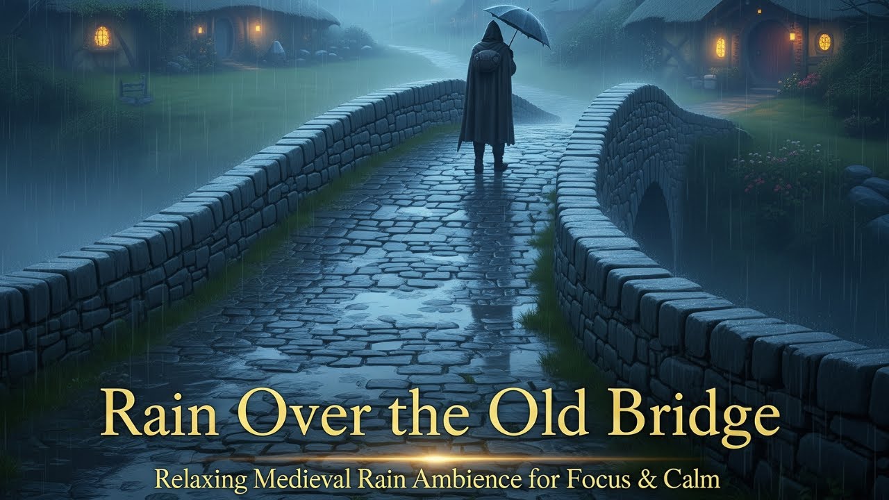 Rain Over the Old Bridge🌧️ – Relaxing Medieval Rain Ambience for Focus & Calm