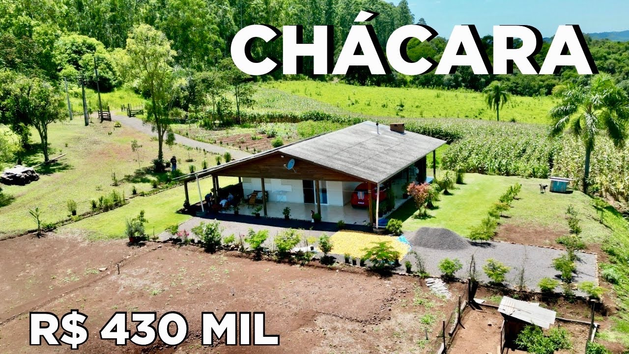 CHÁCARA PRODUTIVA COM RIO E CACHOEIRA | Casa de Campo Completa no Oeste de SC (vendido)