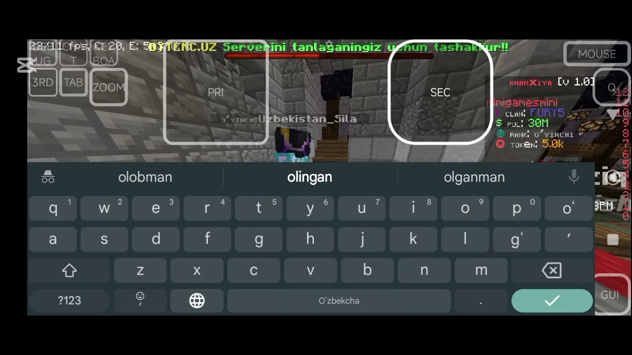 Bytemc.uz da pvp qilamiz