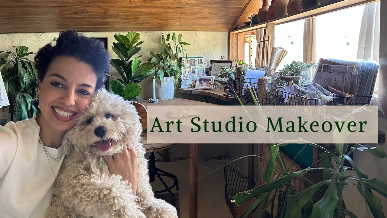 Eclectic Art Studio Makeover | Renovate, Decorate, Declutter & Organize with me