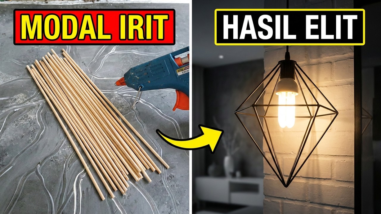 DIY - Geometric Lamp | Lampu Geometris dari tusuk sate