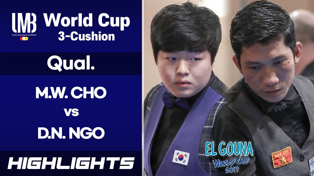 [Hurghada World Cup 3-Cushion 2017] Q Round - CHO Myung Woo (KOR) vs NGO Dinh Nai (VIE). H/L