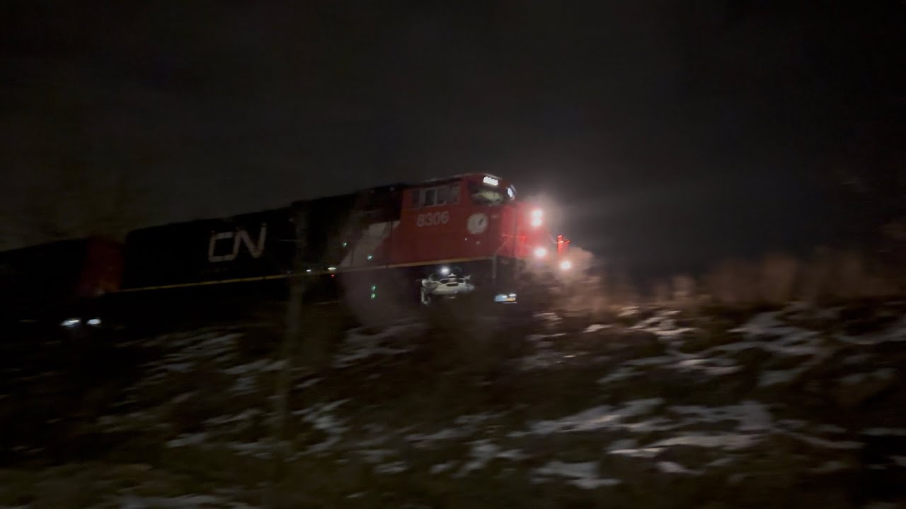 CN 8306 and 8332 Roaring Through!
