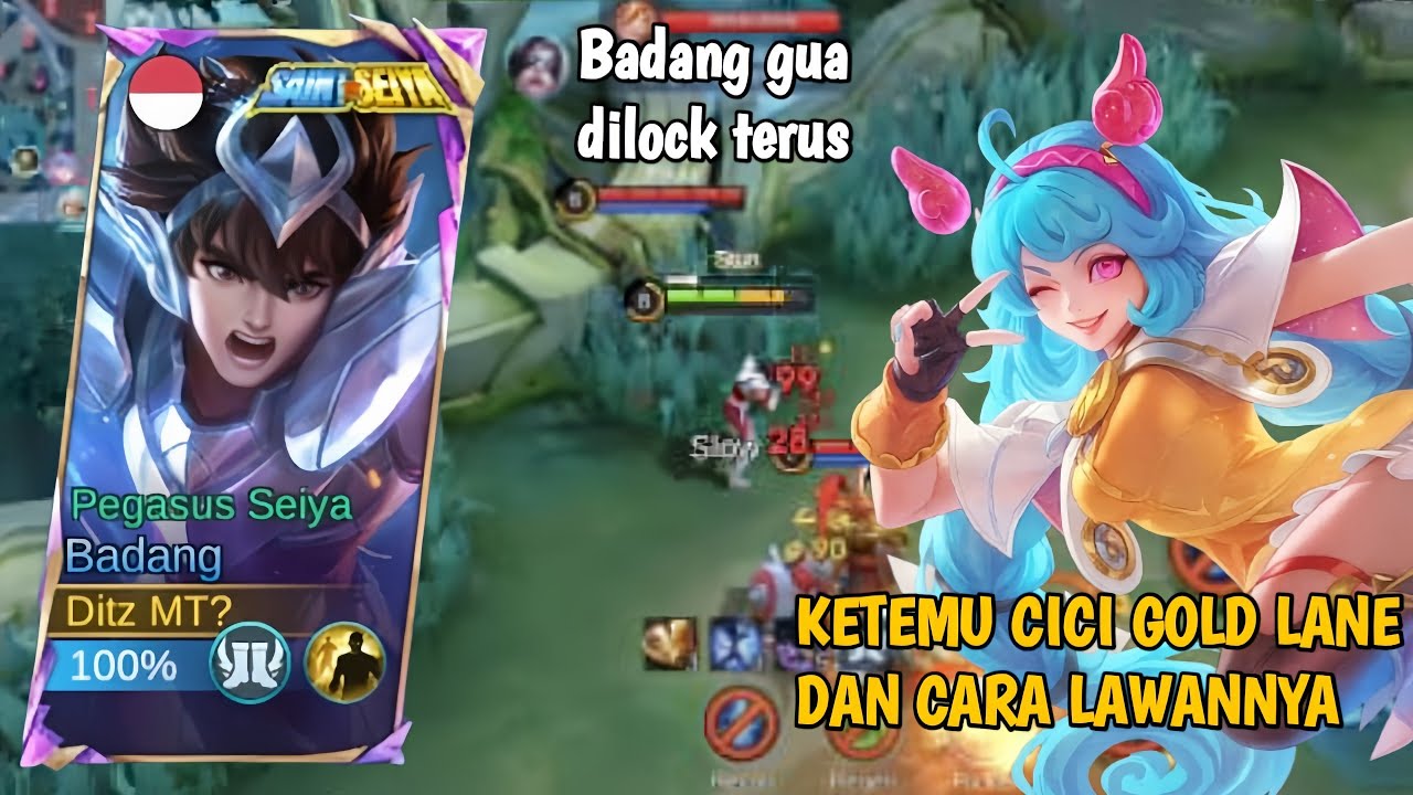 BADANG GUA DILOCK HABIS-HABISAN LANGSUNG KITA LOCK BALIK!! Ketemu cici di gold lane dan cara lawanya