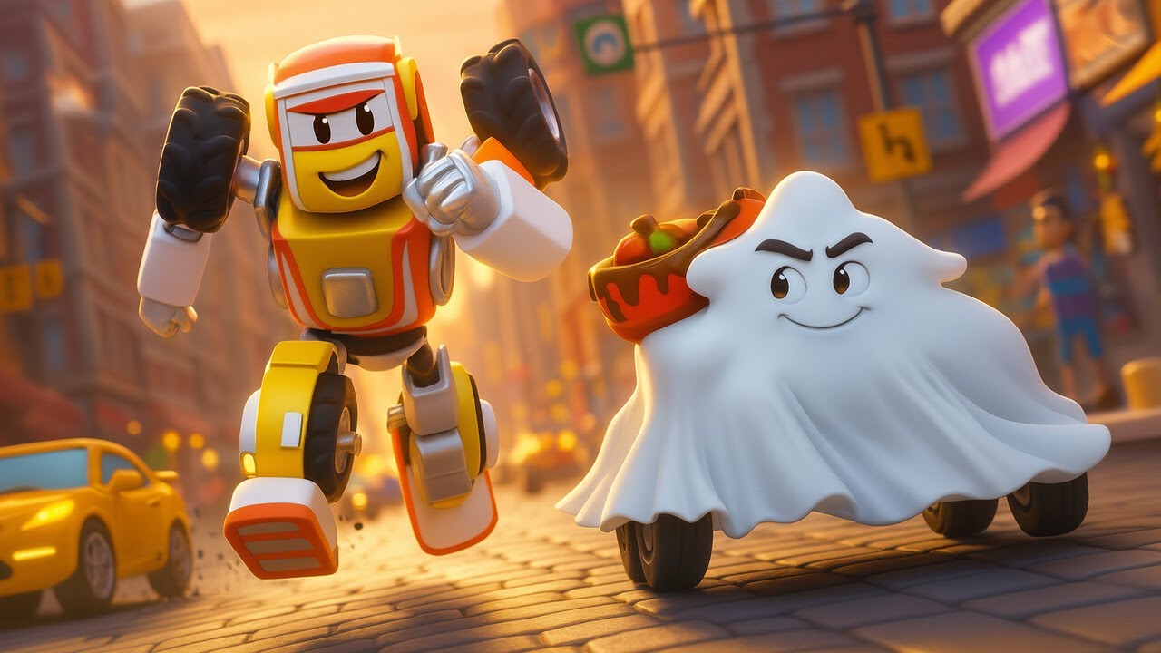 😱 The Ghost Took the Cake! 🎂 Robofuse VS Ghost! 👻 Car Cartoons for Kids