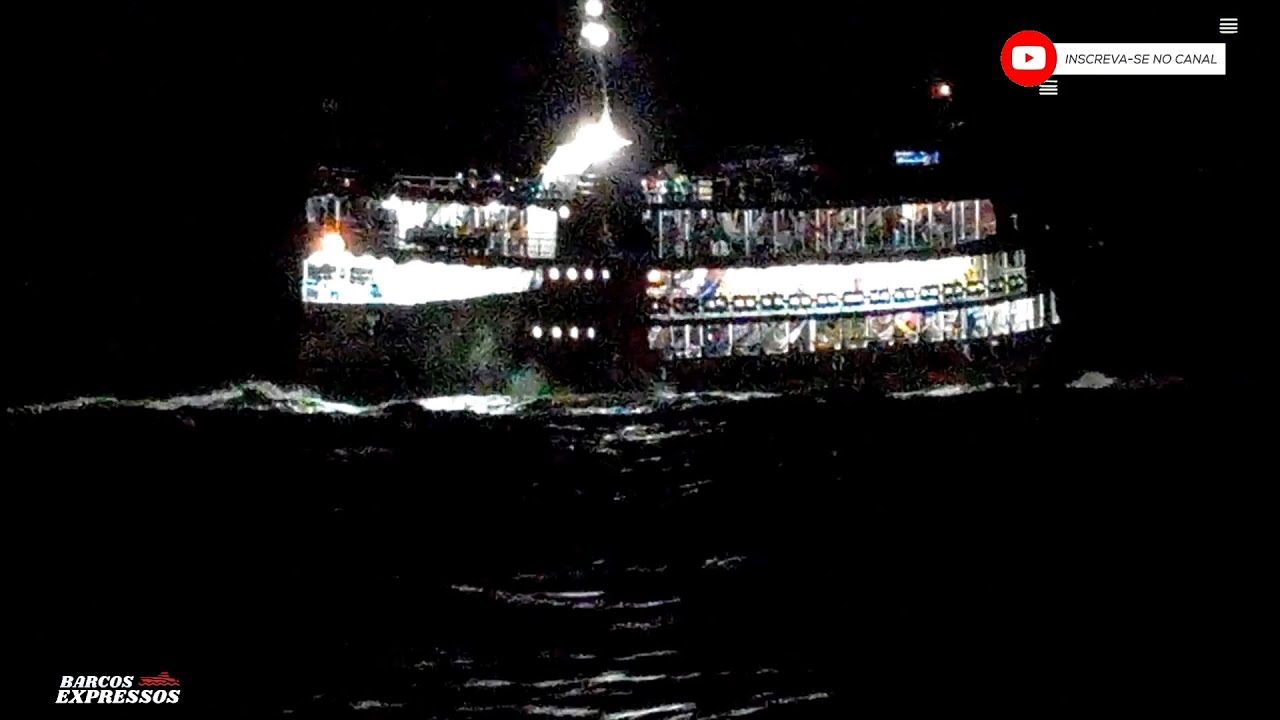 Navio Bom Jesus VI - Viagem a noite, na baía do Marajó