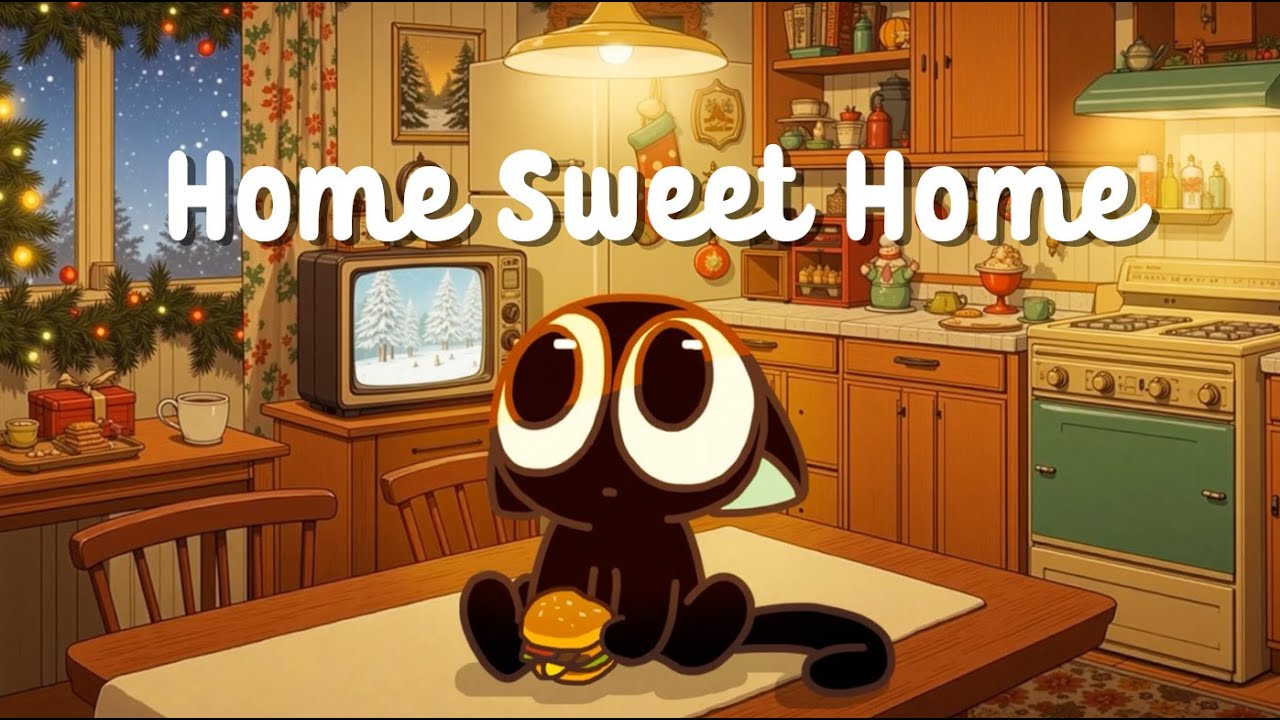 Warm Winter Home 🐾 Lofi with Black Cat 🌿Lofi Hip Hop ~ Jazzhop for Relax, Stress Relief