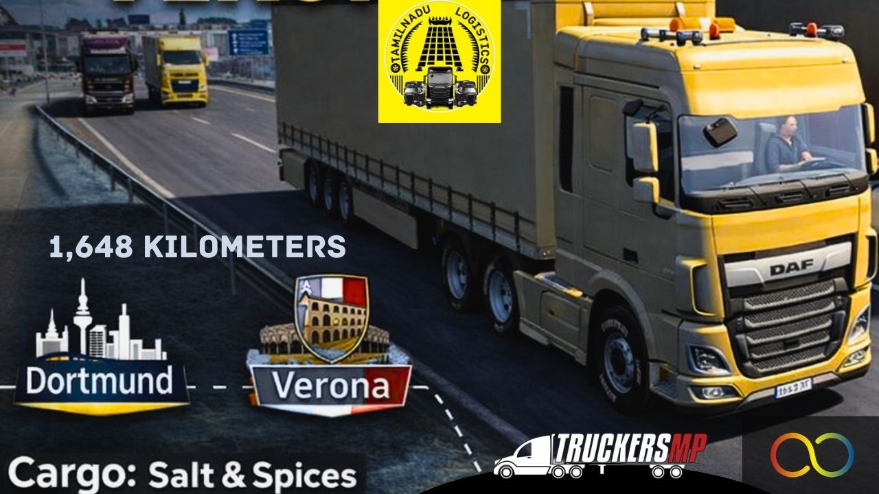 DAF XF | Dortmund to Verona | 1,648 KM of Salt & Spices! | ETS2 TruckersMP (Sim 1)