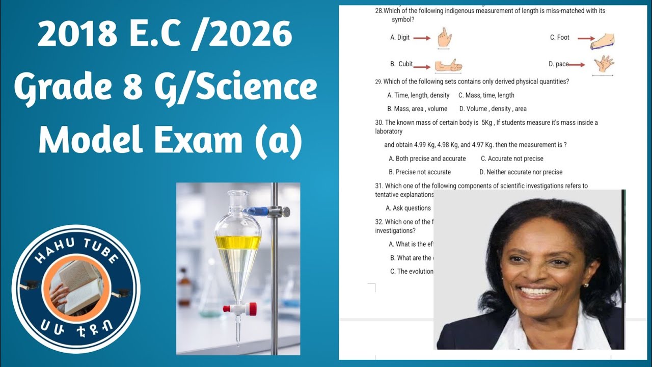 👉 Grade 8 General Science Model Exam 2018 E.C | 60 MCQs | Ethiopia