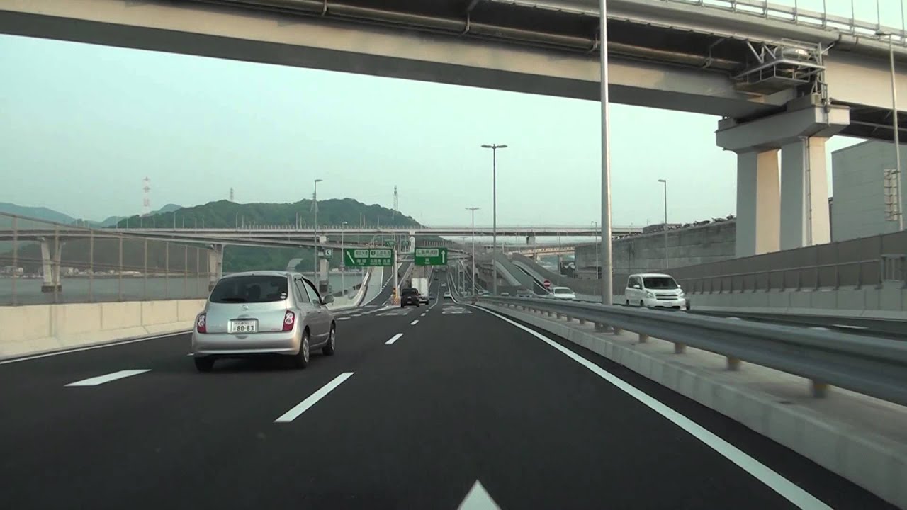 広島都市高速1号→2号→広島呉道路　山陽道広島東IC→仁保JCT→呉IC　全線等速