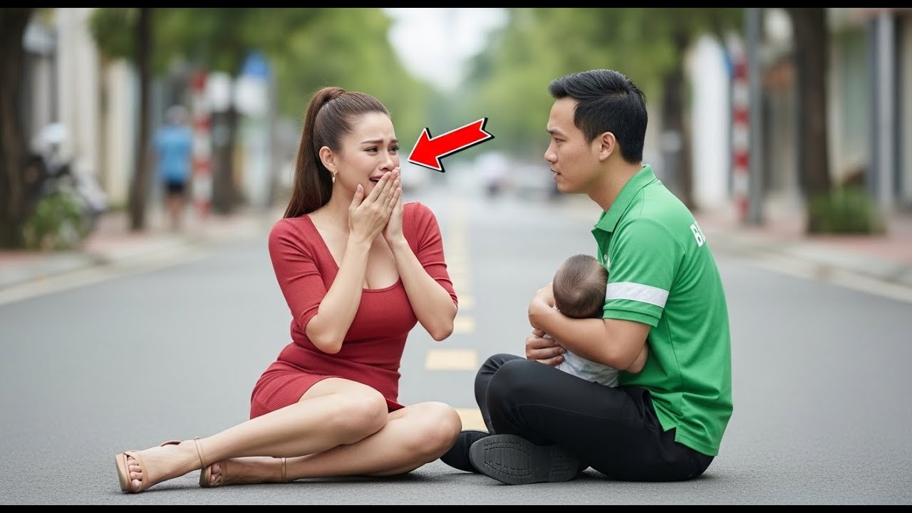 Đêm Mưa Lạnh, Nữ Tỷ Phú Chết Lặng Khi Thấy Anh Xe Ôm Địu Con – Bí Mật Khiến Bà Sốc..
