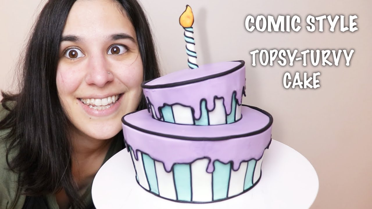 How to Make a 2D Style Topsy Turvy Cake!!