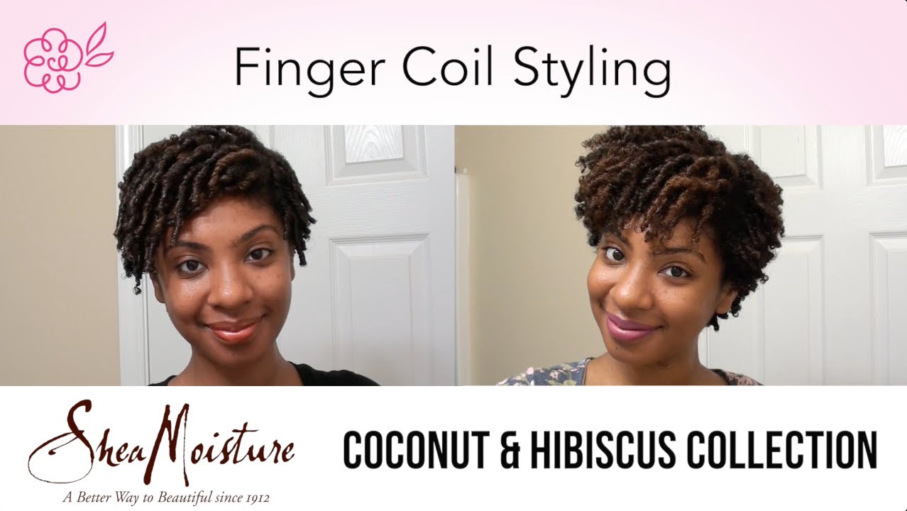 Finger Coils on Natural Hair with Shea Moisture!