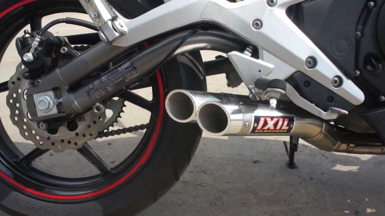 Kawasaki ER6N 2012 with Exhaust Ixil Hyperlow XL Dual Exit Full Race system. Москва.