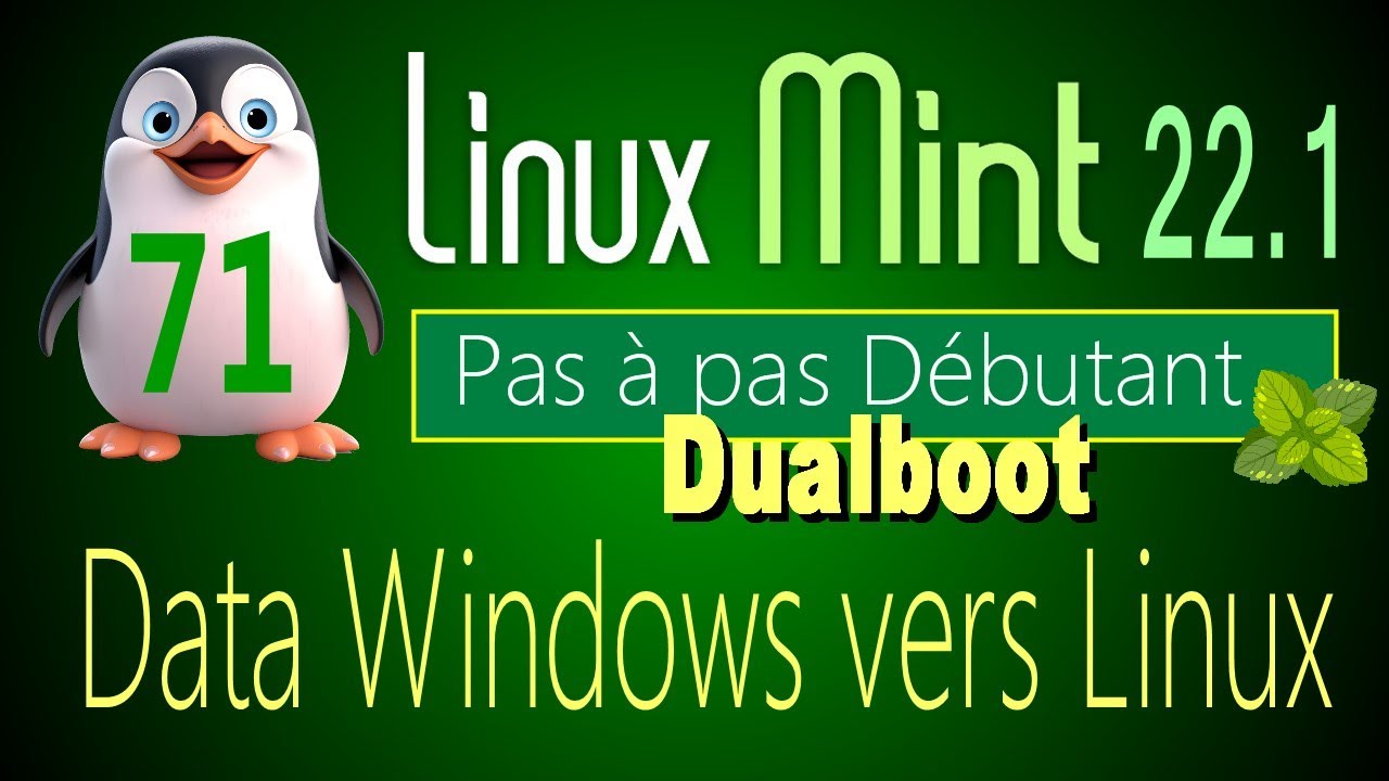 71 - DUALBOOT - Data Windows vers Linux - Linux Mint 22.1 - Pas à pas pour débutant