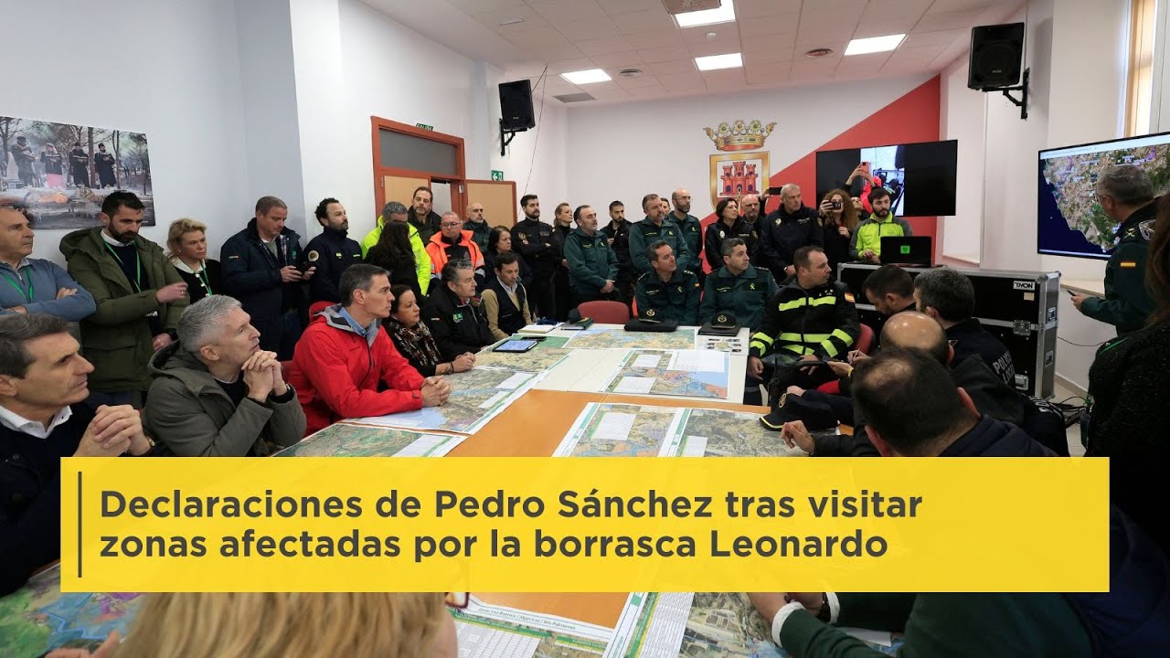 Declaración de Pedro Sánchez tras visitar las zonas afectadas por la borrasca Leonardo, en Andalucía
