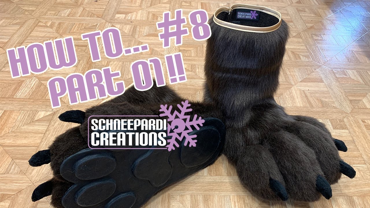 HowTo... #8 Build Normal Indoor Feet Paws - Part 01 - Foam Base, Tape Pattern & Cutting Fur