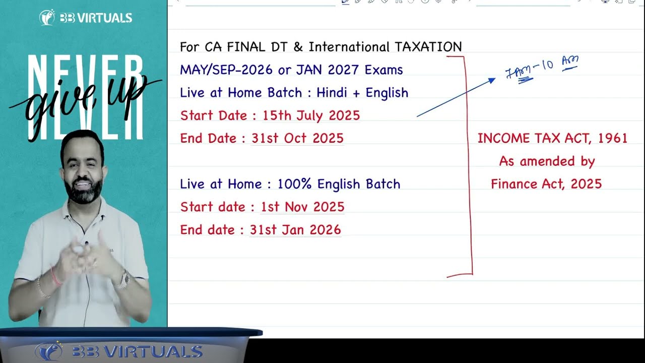 CA CMA FINAL DT Guidance for 2026,2027 & 2028 Exams l Batch Details