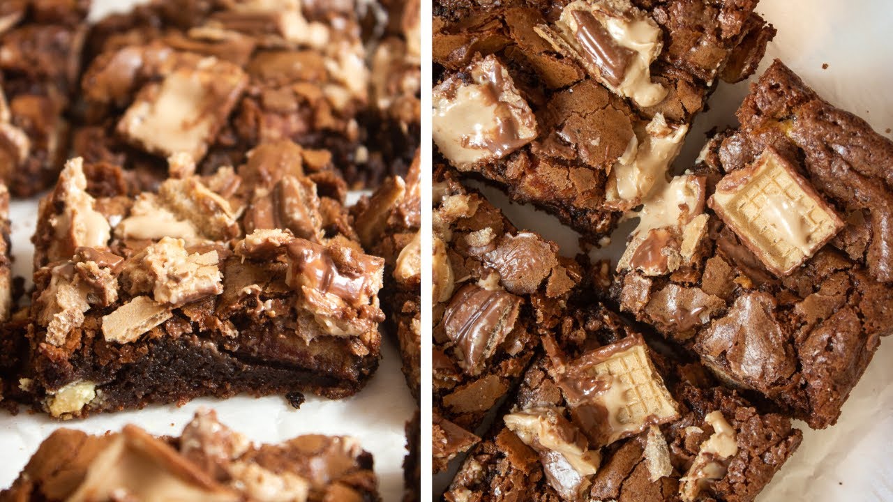 No mixer brownies! One bowl recipe! Baking Kinder Bueno Brownies 🍫 Very fast, fudgy and delicious!