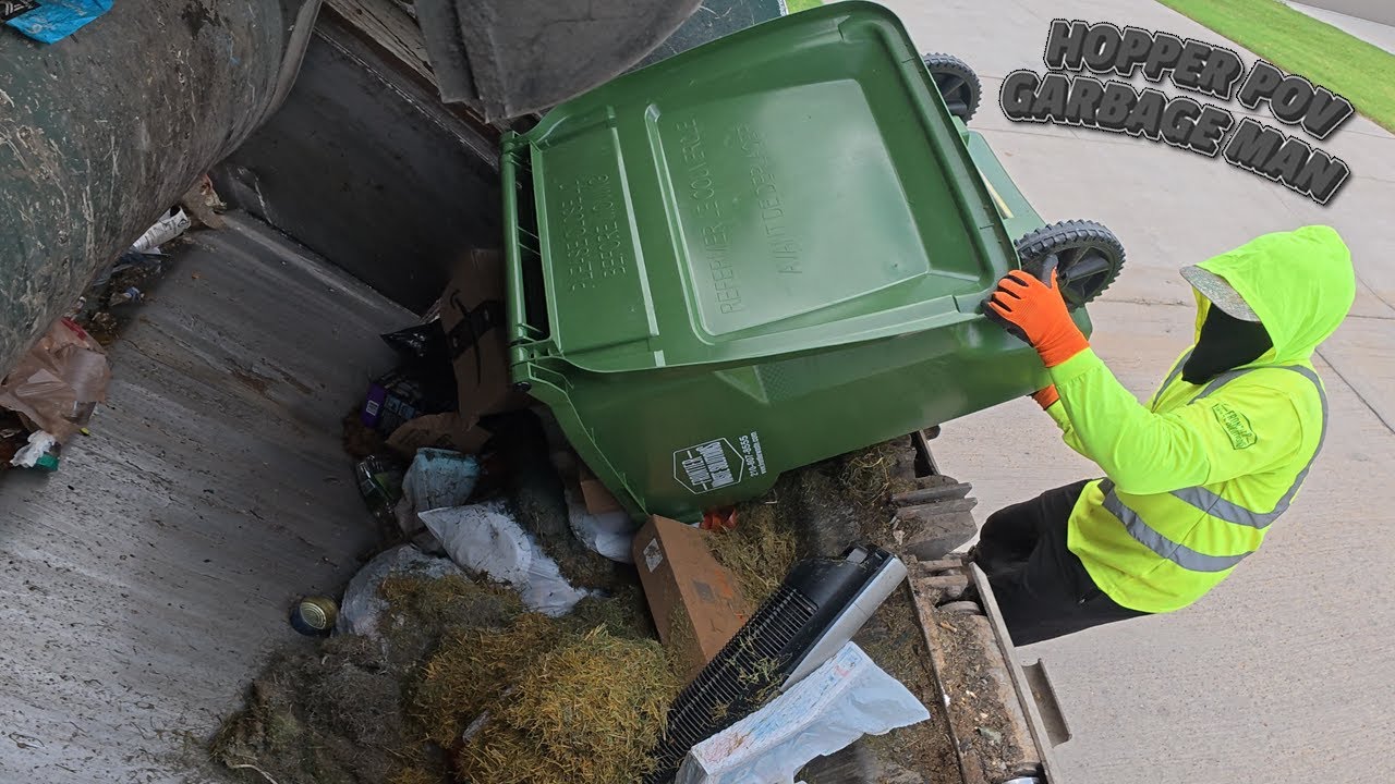 A Day in the Life of a Garbage Truck Hopper POV - 4K Full HD ASMR