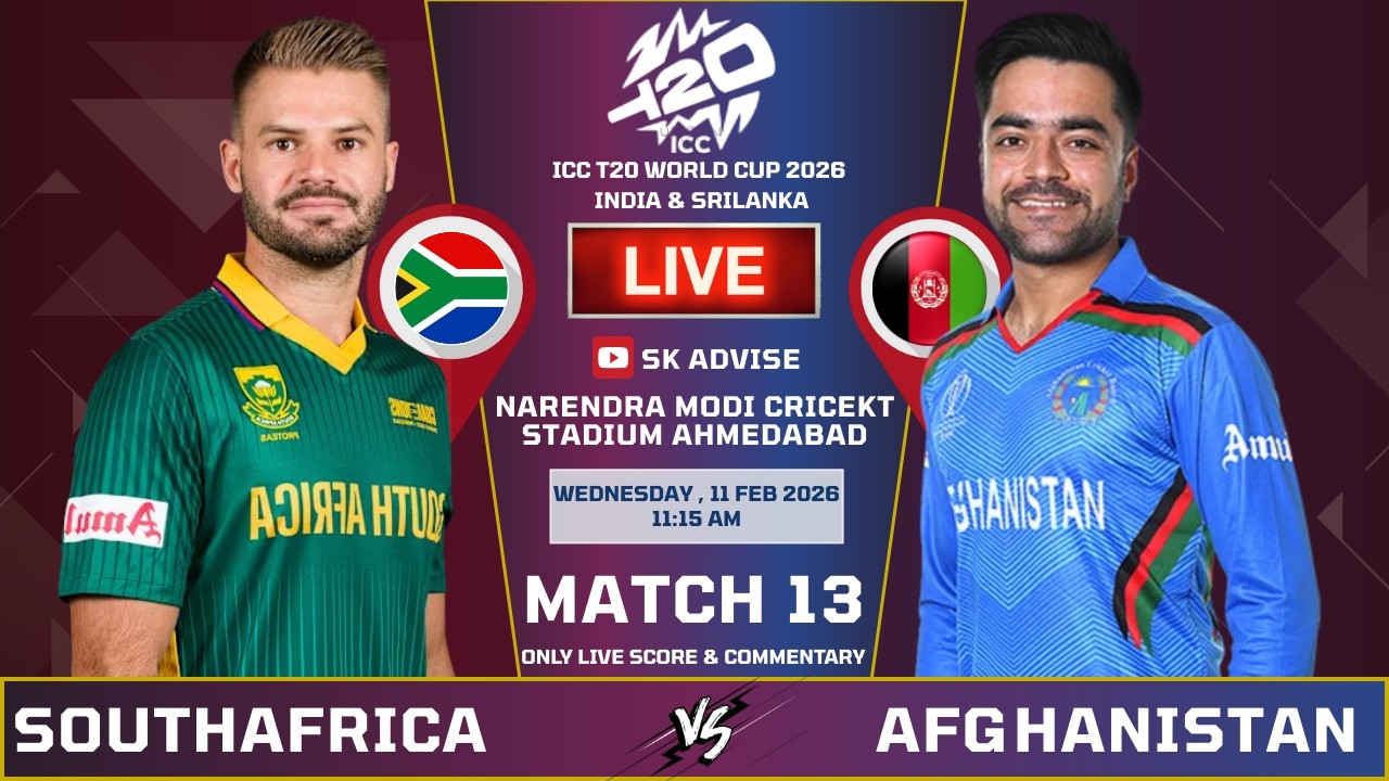 Southafrica Vs Afghanistan 13th Live Score And Commentary | World Cup 2026 | SA VS AFG | Sk Advise