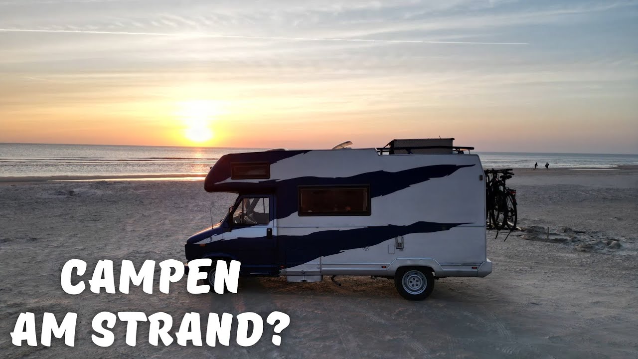 Campen am Strand? Mit Sonnenuntergang in D&auml;nemark.