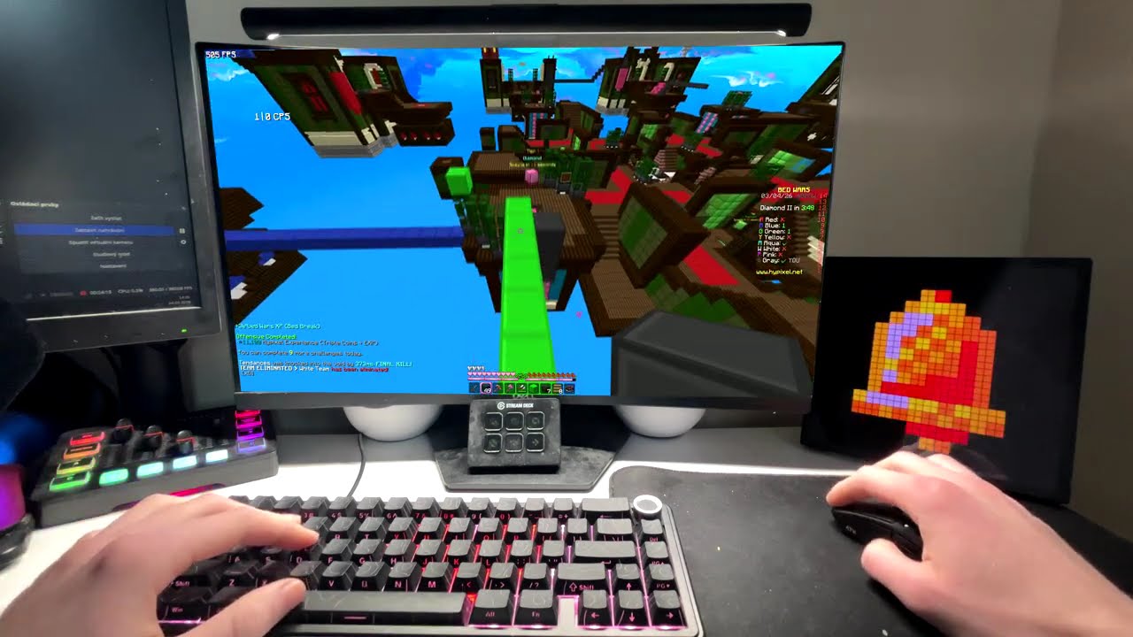 [New Mouse] Calming 360Hz stretched POV Bedwars + Keyboard & Mouse ASMR | 4K 360FPS