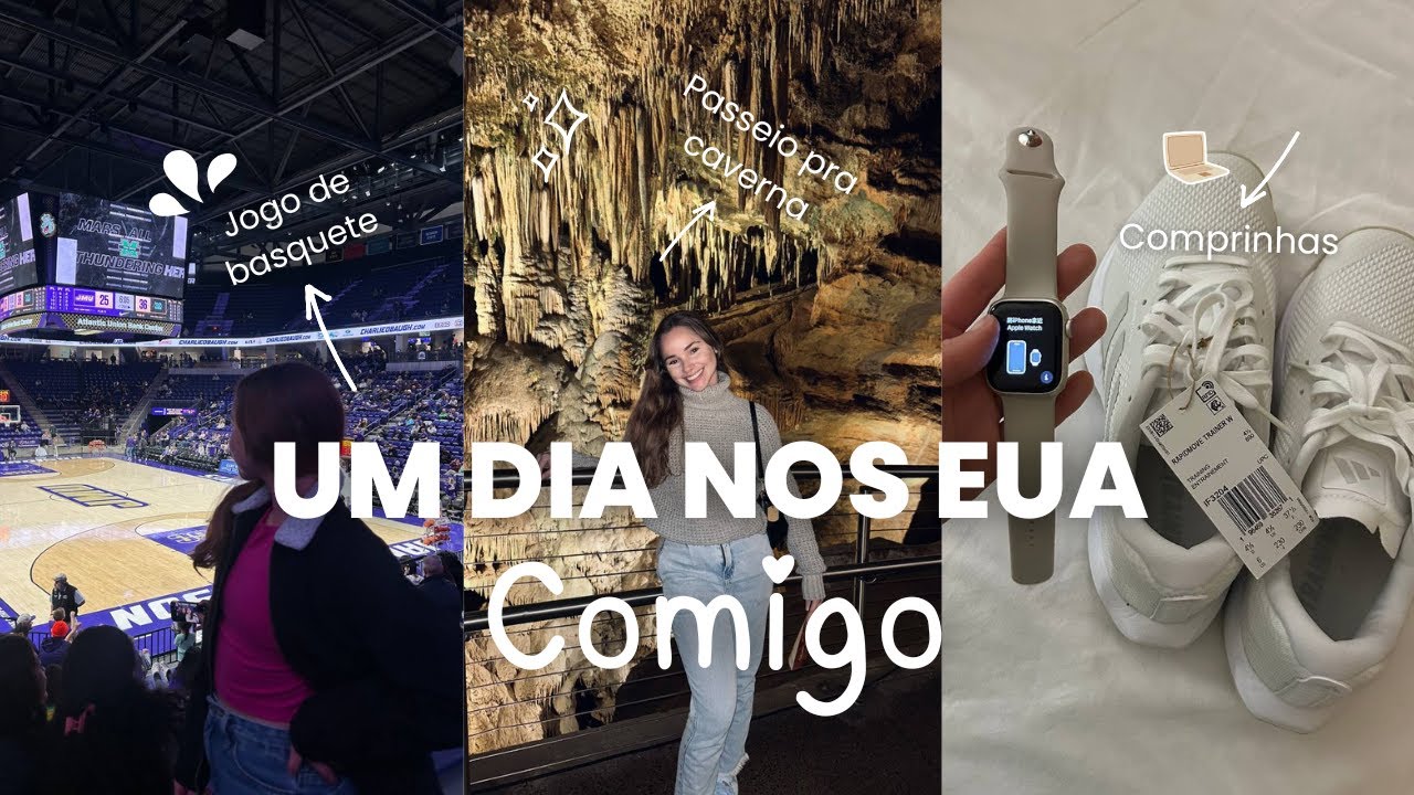 VLOG do INTERCÂMBIO nos EUA: comprinhas, jogo de basquete universitário e passeio para cavernas