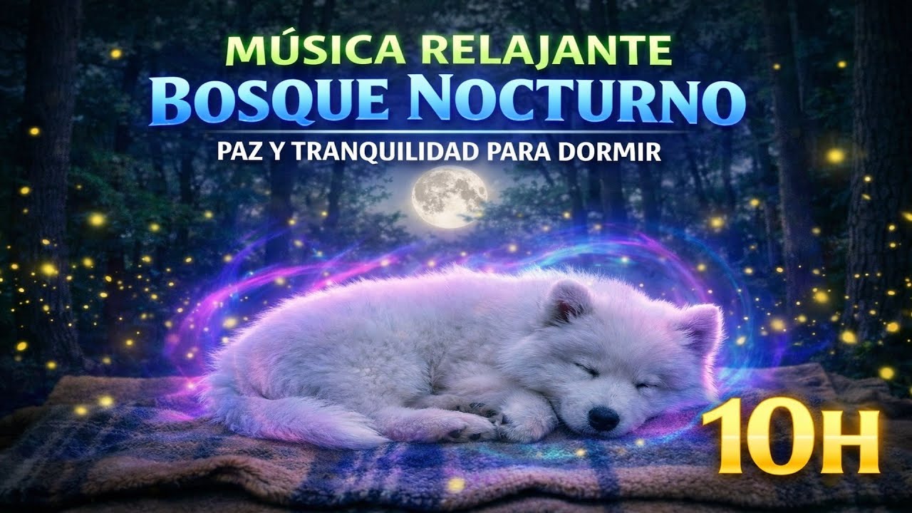 Bosque Nocturno y Grillos para Perros 🐶🌲🌙 (10 HORAS) | Calma, Ansiedad y Sueño | Sin Cortes