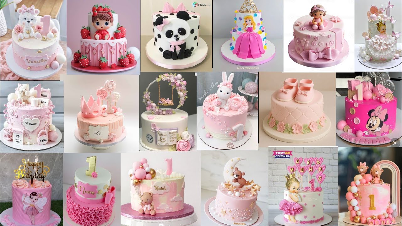 🎊1st Birthday Cake Design For Baby Girl/Girls Birthday Cake/Birthday Cake/Cake Design For Babies 