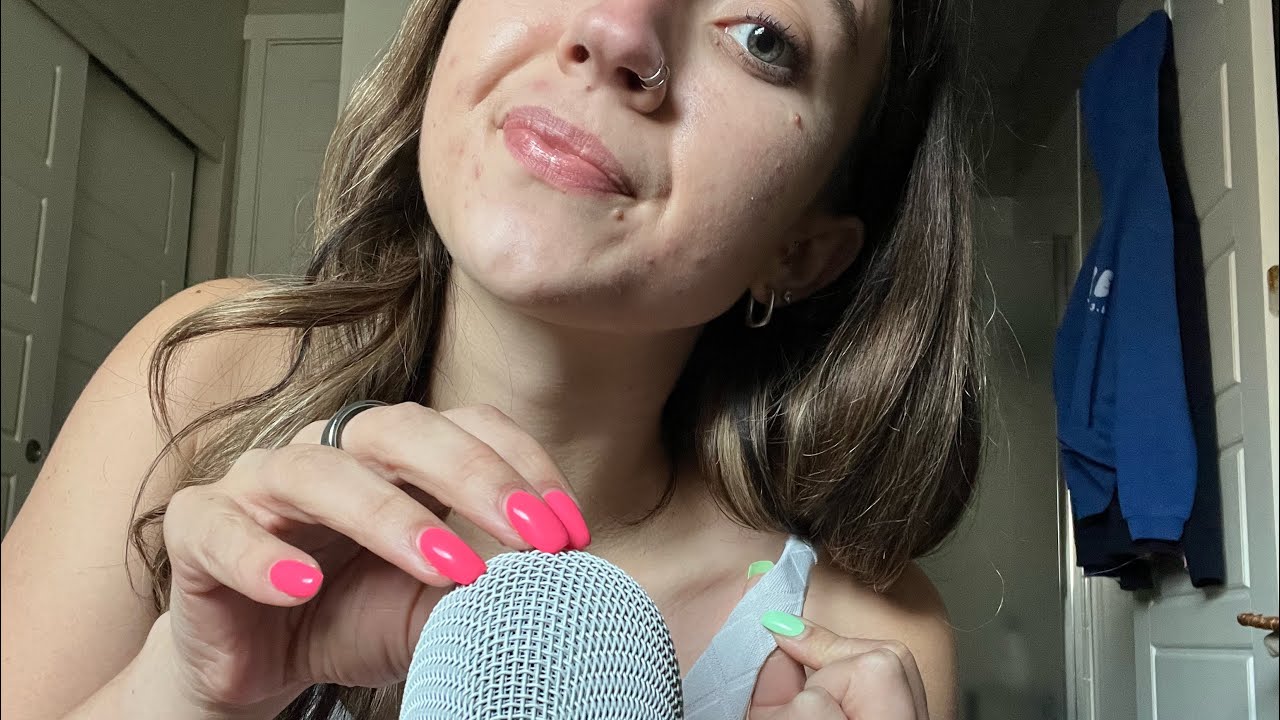 ASMR| Long Nail Mic Scratching, Strap Snapping/ Collarbone Tapping