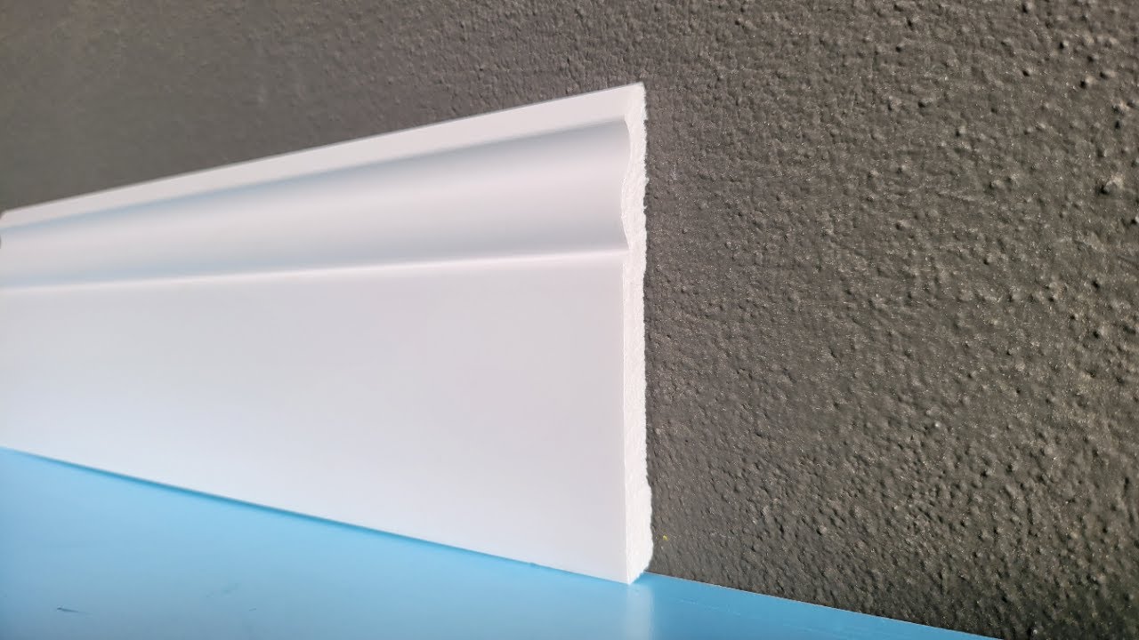 Battiscopa bianco stile inglese impermeabile 10 cm resistente pronto all'uso sagomato spessore mm 10