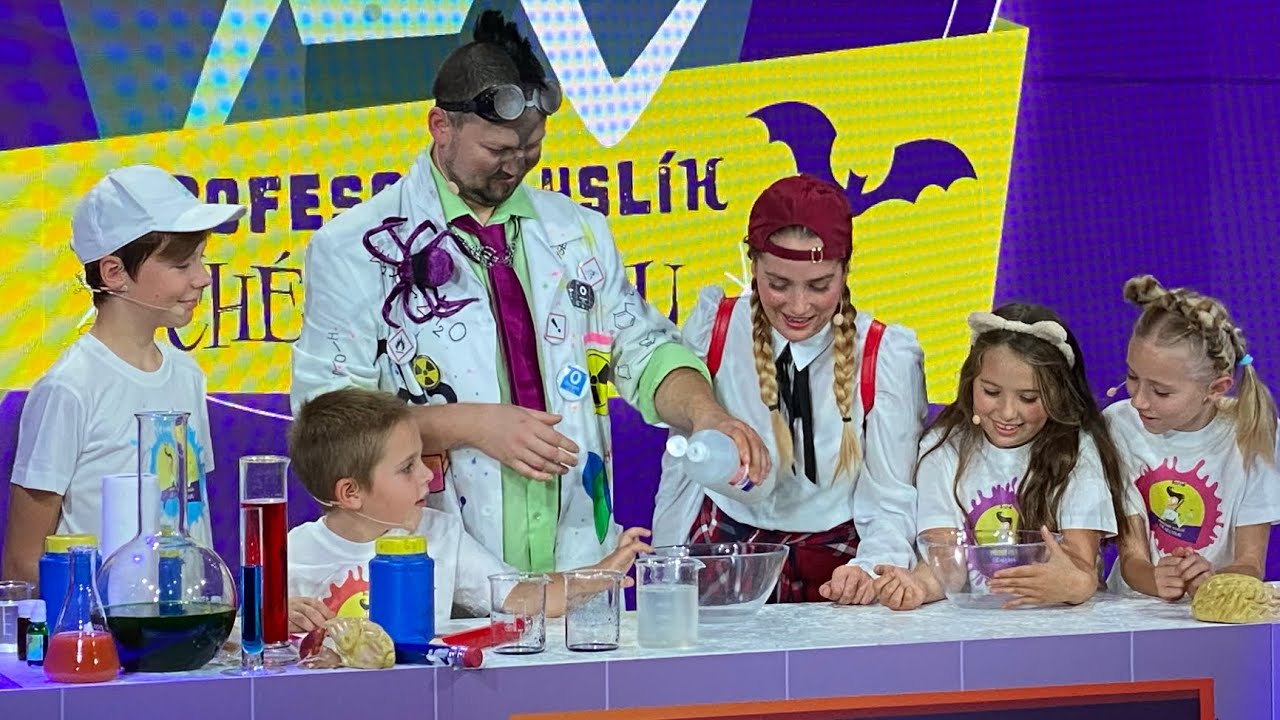 PROFESOR KYSLÍK 🧪🦠 - CHÉMIA HROU - 2. Časť - Tajomná čierna tekutina⚫️ a výroba slizu🦠