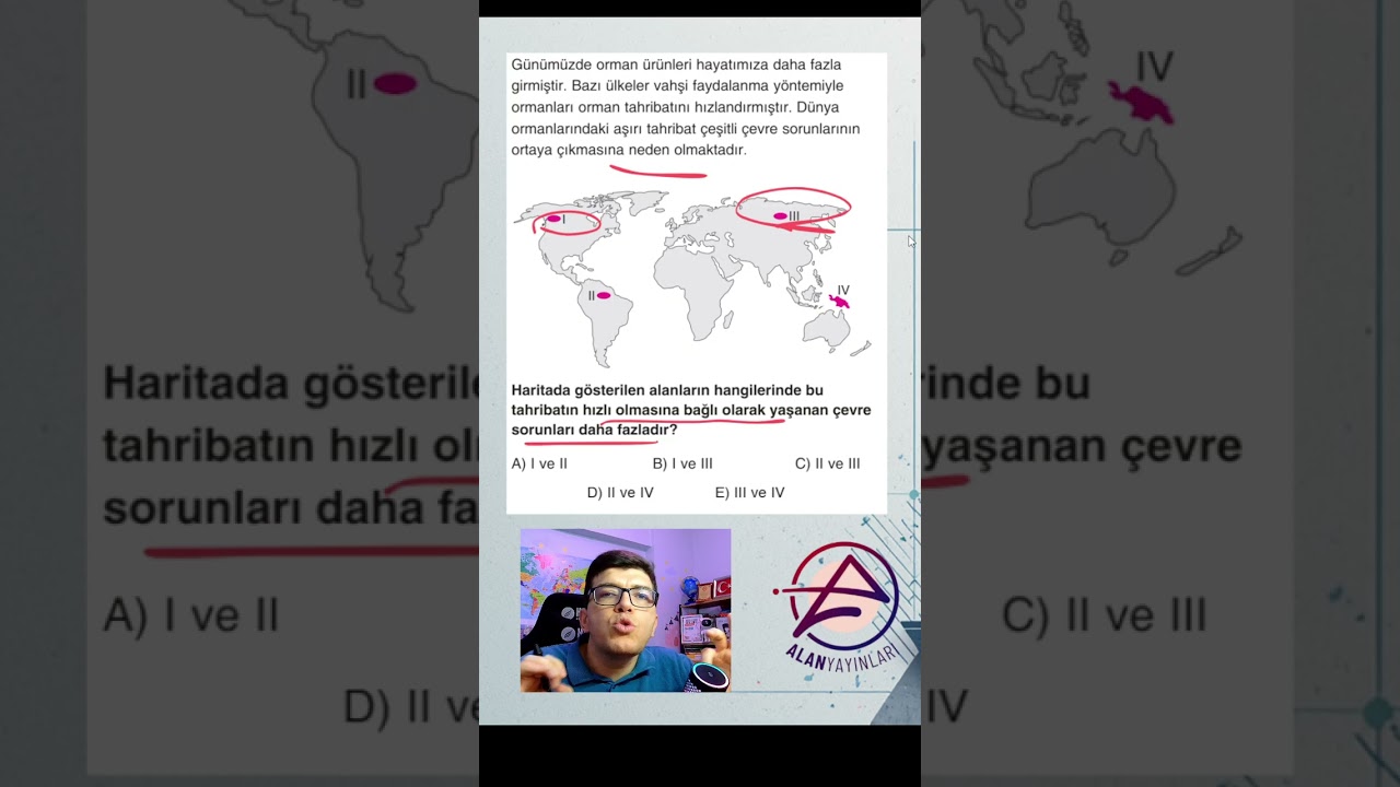 Alan Yayınlarından D&uuml;nya'da Yaşanan &Ccedil;evre Sorunları Sorusu  #yks #tyt #shorts #ykscoğrafya