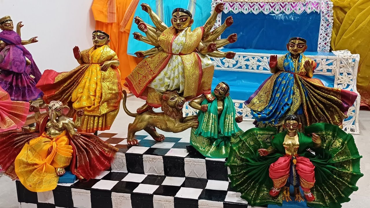 Maa Durga’s Sringar | মা দুর্গার শৃঙ্গার | How to Drape Saree on Durga Idol