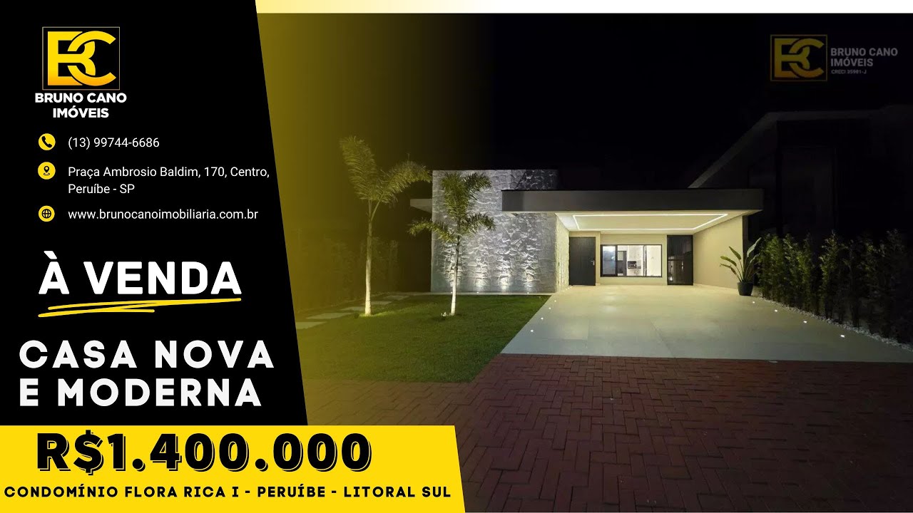 CASA NOVA E MODERNA COM 3 SUÍTES - Peruíbe SP | Litoral Sul