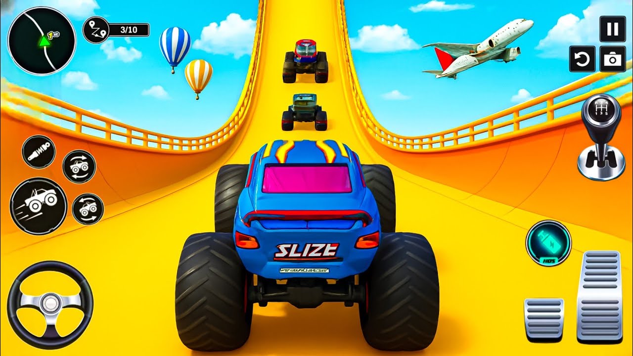 Monster Truck Vs Monster truck Mega Ramp Racing 3D 4×4 Android Gameplay