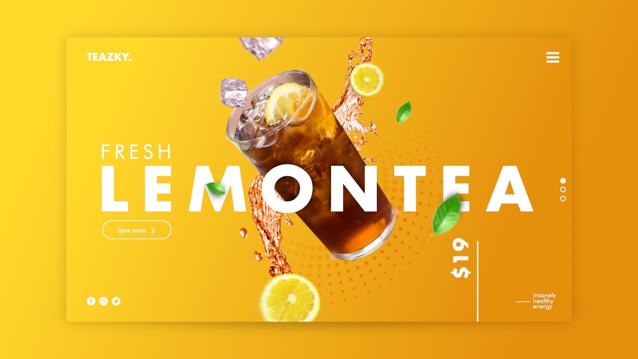 GIMP : Web Design - Lemon Tea | Speed Art
