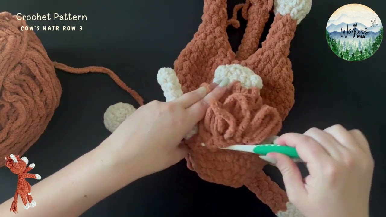 How to Loop Stitch the Hair – Highland Cow Wild Crochet Pattern  Walker’s Wilds Tutorial