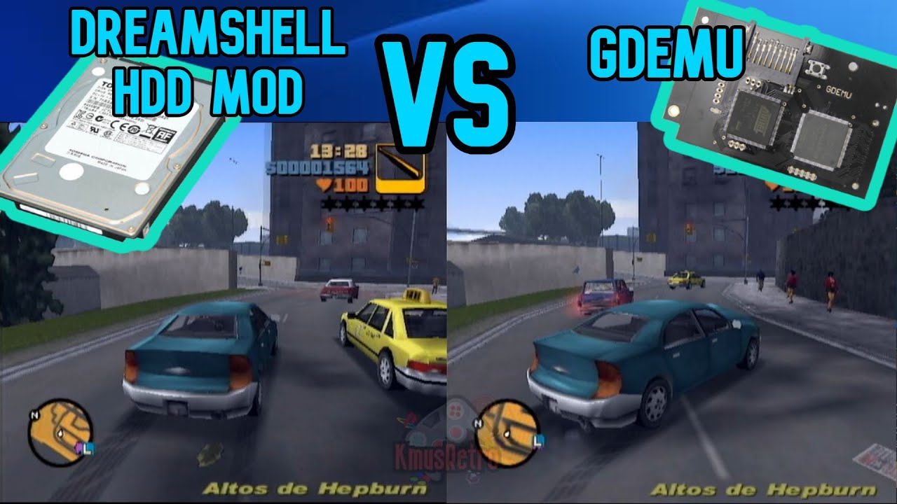 GTA 3 Dreamcast - Test Speed - DreamShell HDD vs GDEMU